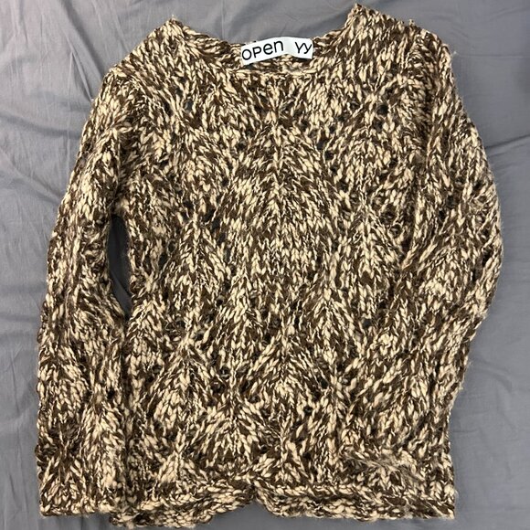 Open YY/TheOpen Product brown crochet knit sweater - Picture 2 of 5